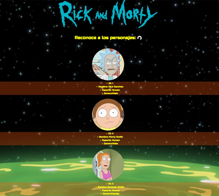 Rick & Morty, info personajes